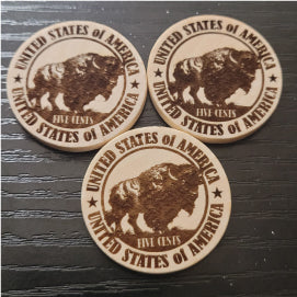 Custom Engraved Wood Coin Double Sided
