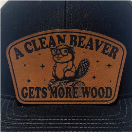A Clean Beaver - Rawhide - Leatherette Patch